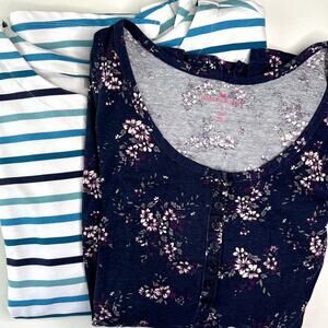 WomenWithin Bundle Shirts Floral Stripes Plus Size 1X Casual Blouses 3/4 Sleeves